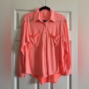 Willow & Clay Coral Striped Top